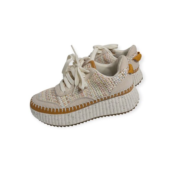 Universal thread Knit Woven Chunky Sneaker Cream and Orange Fashion Shoe SZ 6 - Picture 9 of 12